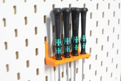 Small Wera® screwdrivers for skadis for one slot for Ikea pegboards