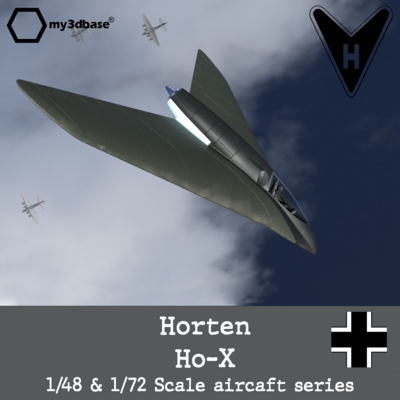 Horten Ho-X with HeS011 1:48 oder 1:72 Bausatz - model kit 3d printed