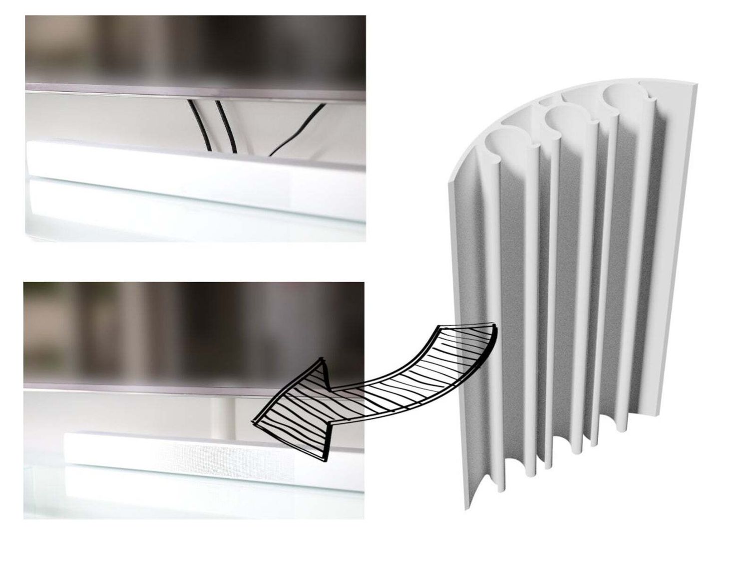 Cable duct/ cover TV 20cm long for three 6mm cables