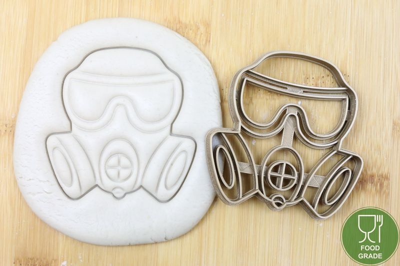 Gasmaske Keksausstecher Plätzchen und Fondant ca.8cm Gasmaske Keksausstecher Plätzchen und Fondant ca.8cm
