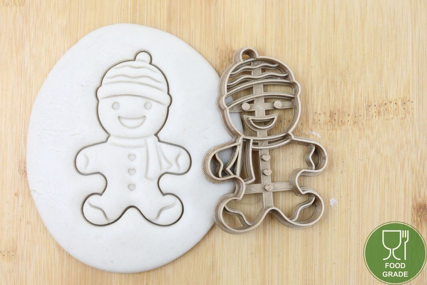 Gingerman/Lebkuchenmann mit Mütze Keksstempel/Ausstechform Weihnachten ca.8cm