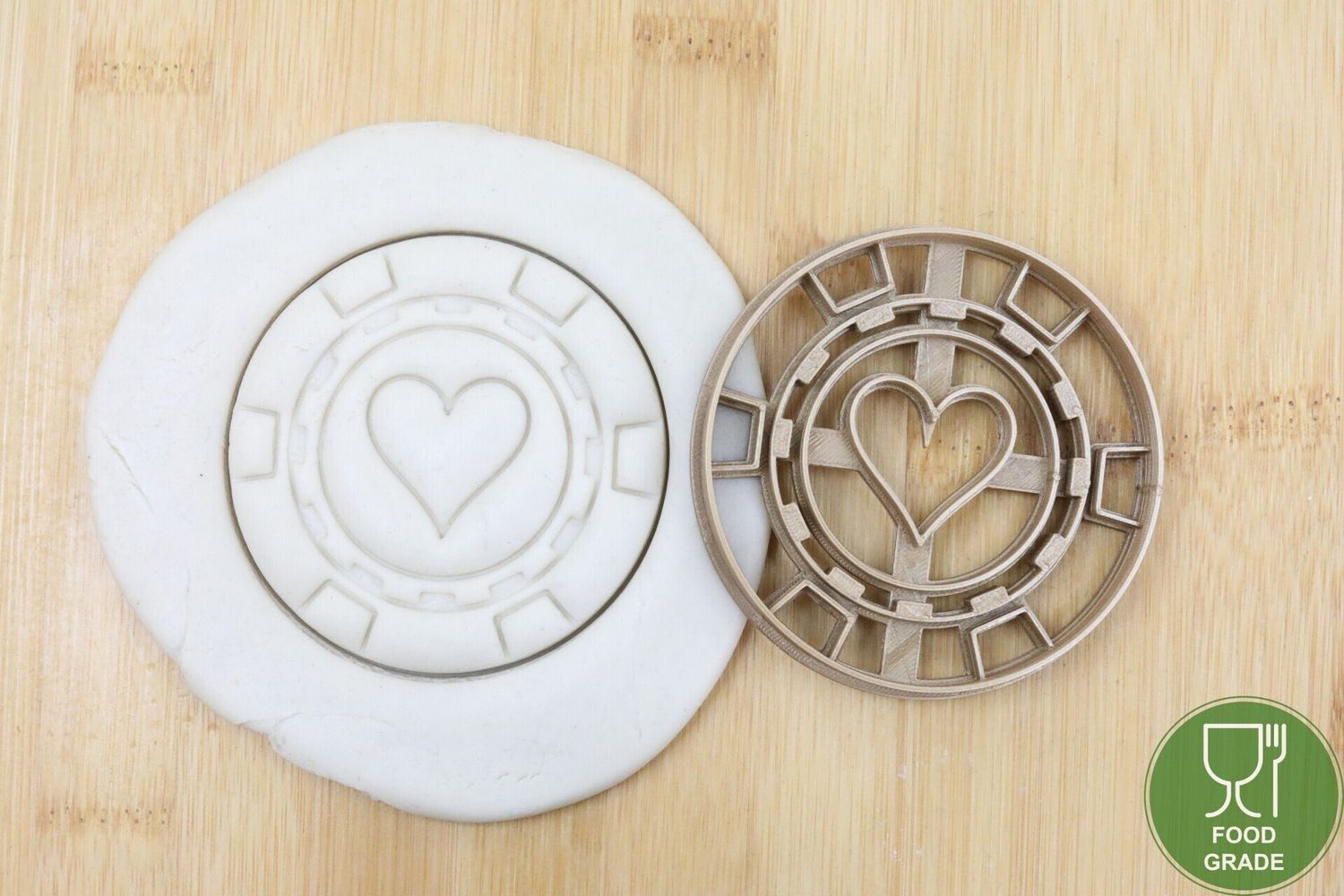 Hearts coin Plätzchen Ausstechform Keksausstecher Fondant ca.8cm
