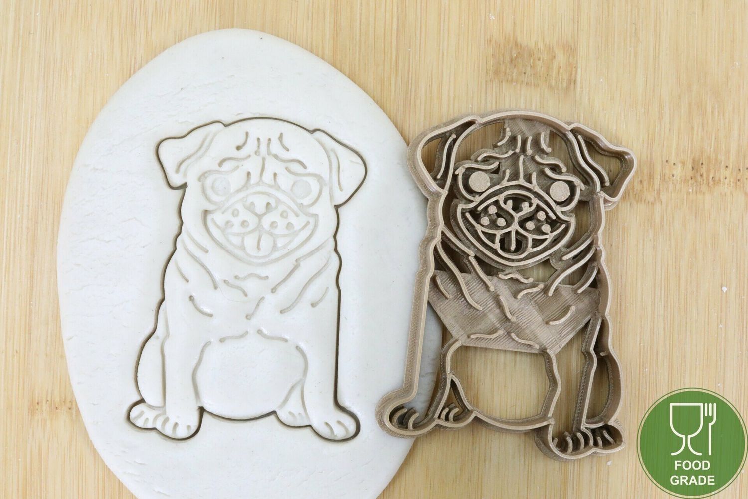 Hund Keksstempel/Ausstechform Mops ganz ca.8cm