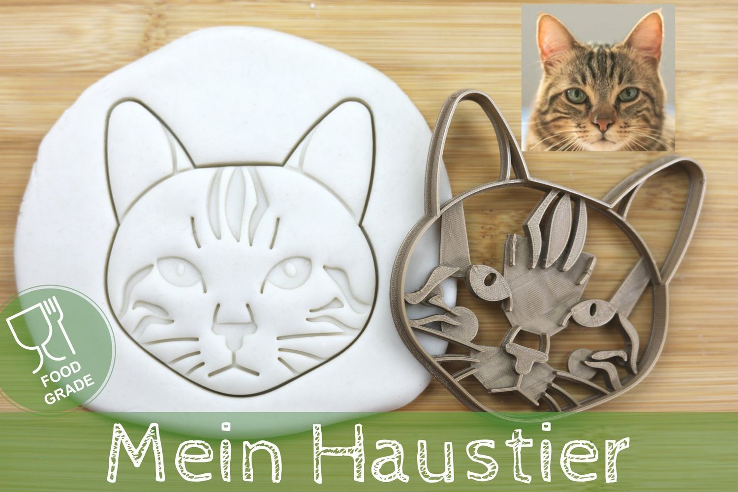 Ihr eigenes Haustier als Keksausstecher für Plätzchen und Fondant personalisiertes Geschenk approx.8cm