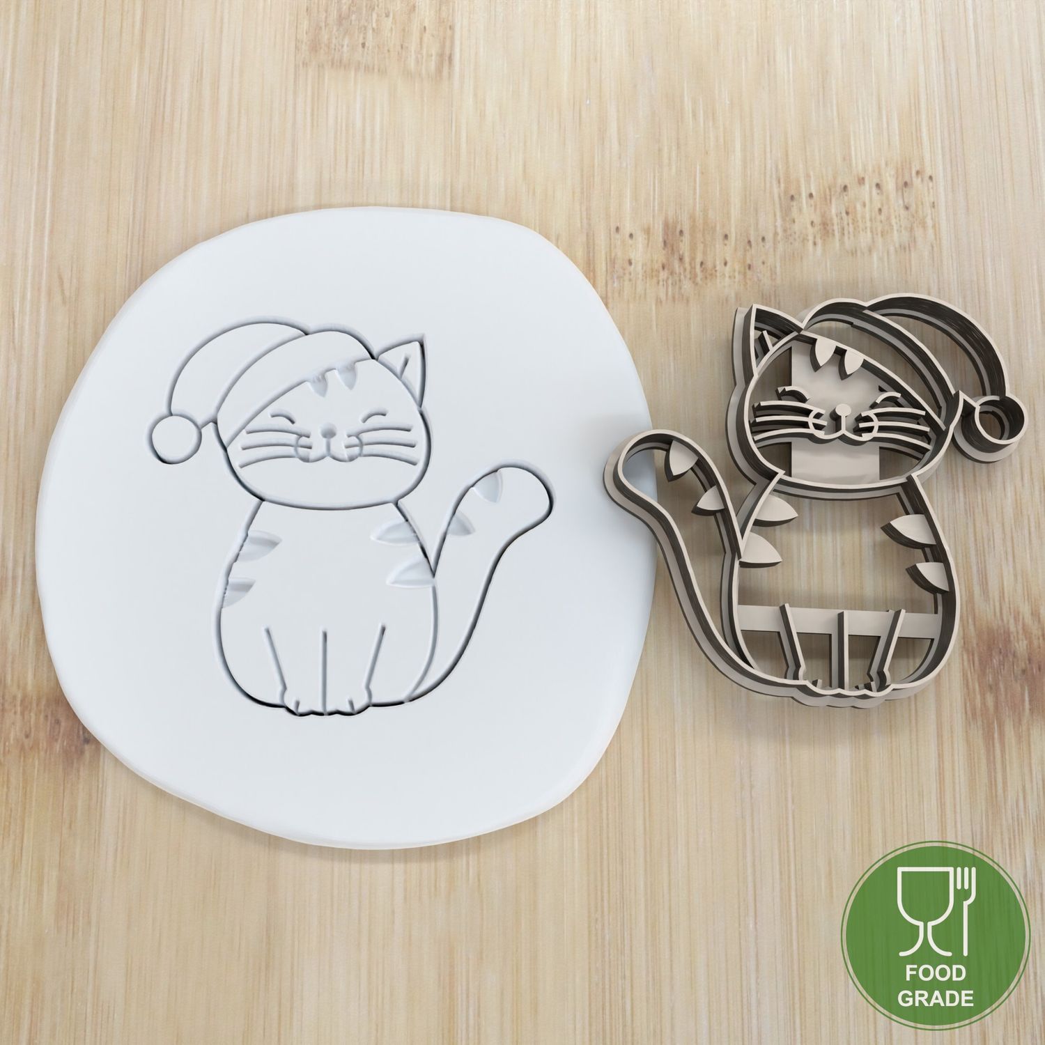 Katze mit Mütze Keksstempel/Ausstechform Weihnachten ca.8cm