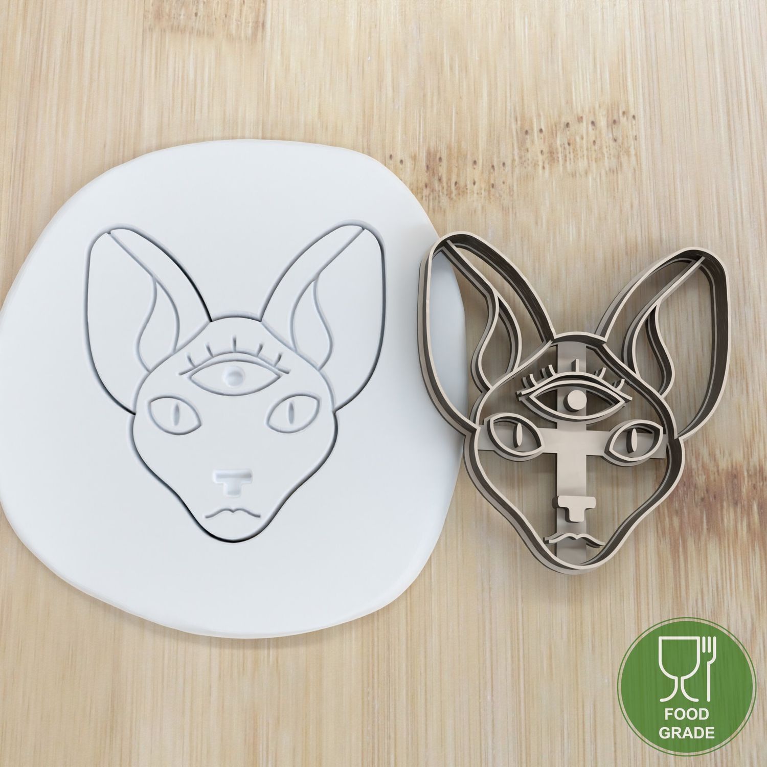 Katze mit drei Augen Keksstempel/Ausstechform ca.8cm