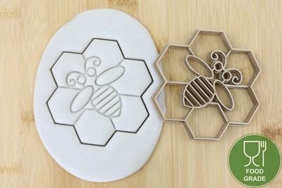 Keksstempel/Ausstechform Biene mit Wabe  ca.8cm