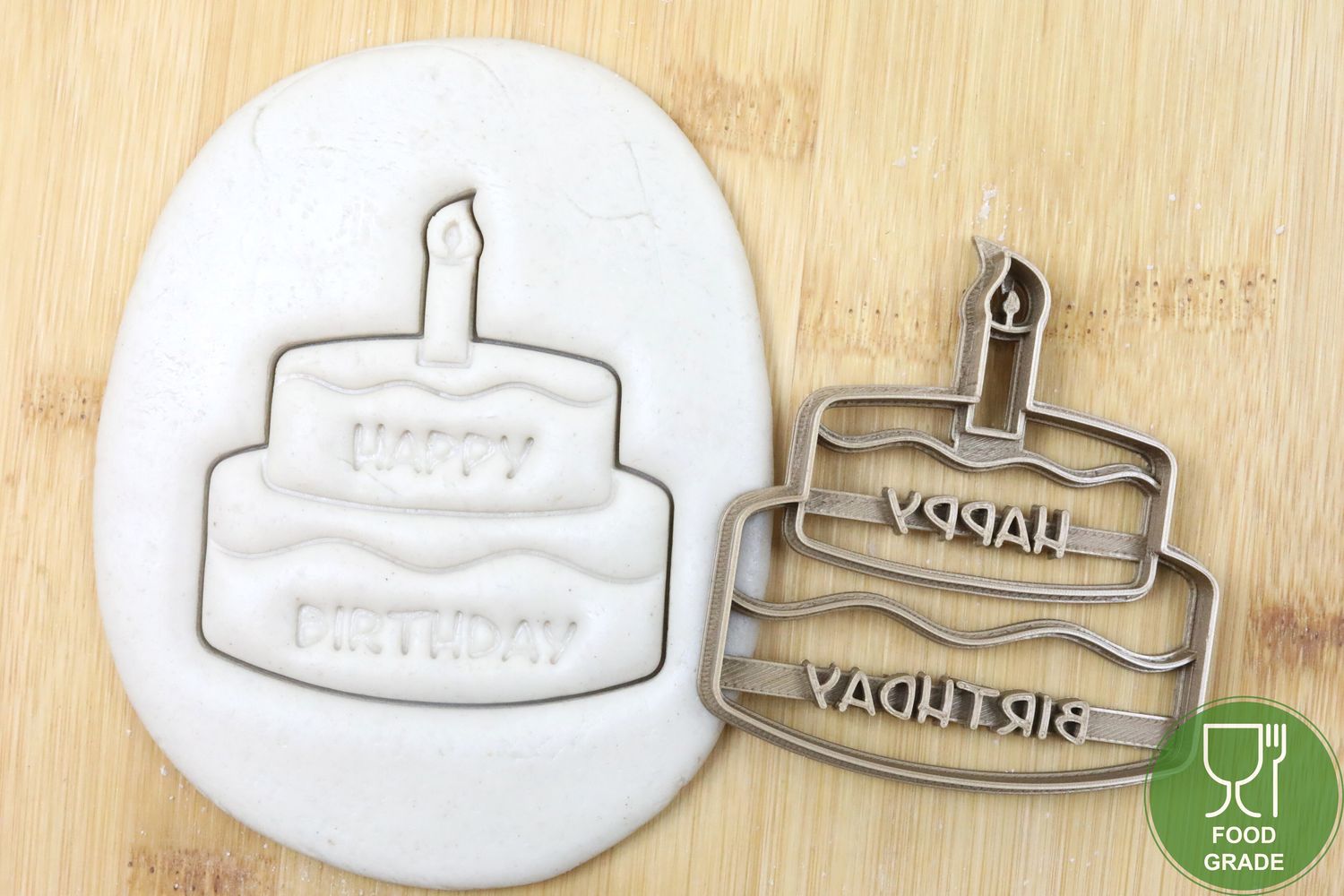 Keksstempel/Ausstechform Birthday cake ca.8cm
