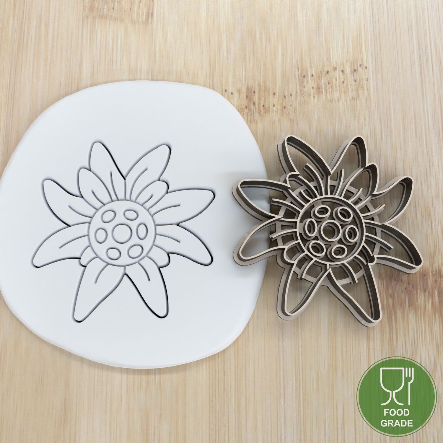 Keksstempel/Ausstechform Blumen Edelweiss ca.8cm