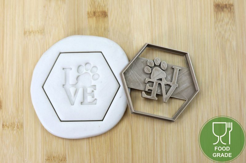 Keksstempel/Ausstechform Cat Paw Love ca.8cm Keksstempel/Ausstechform Cat Paw Love ca.8cm