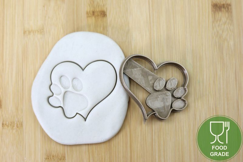 Keksstempel/Ausstechform Cat Paw mit Herz ca.8cm Keksstempel/Ausstechform Cat Paw mit Herz ca.8cm