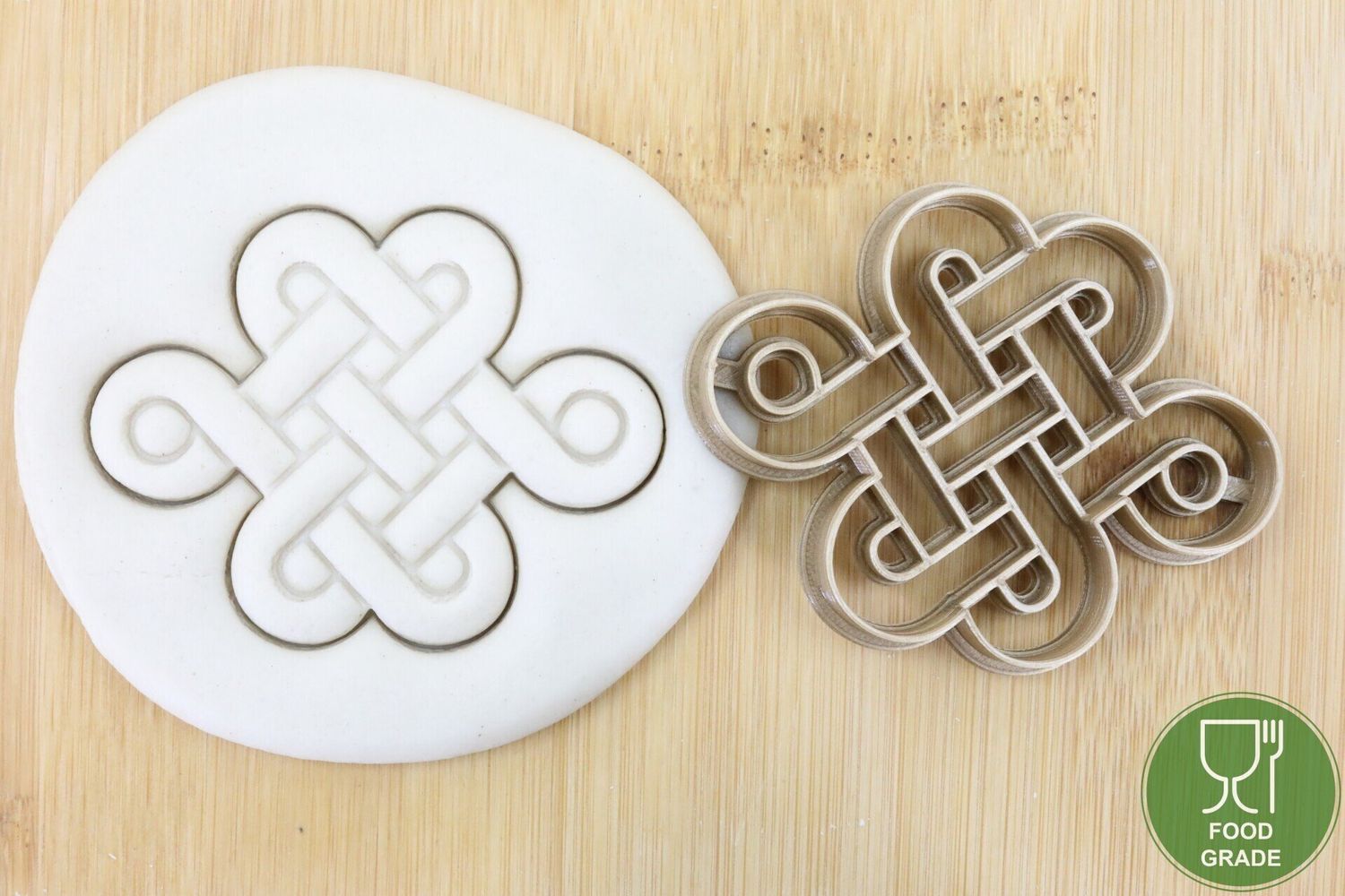 Keksstempel/Ausstechform Chinese Knoten 1 Triquetra Celtic Knots Knotenmuster Quadratmuster ca.8cm