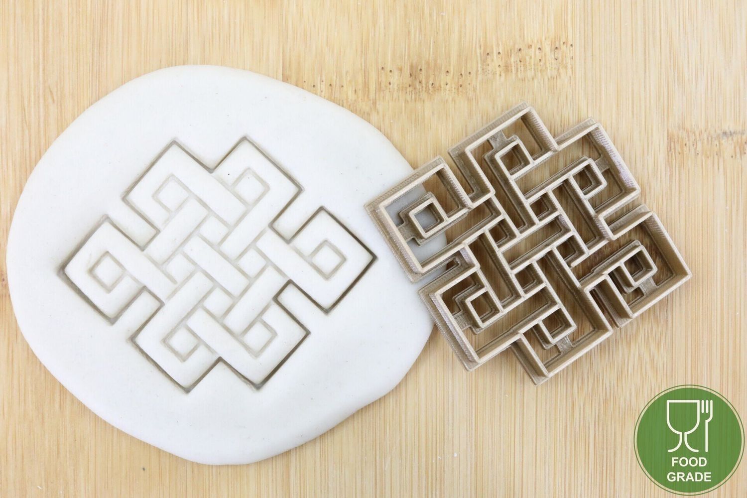 Keksstempel/Ausstechform Chinese Knoten 2 Triquetra Celtic Knots Knotenmuster Quadratmuster ca.8cm