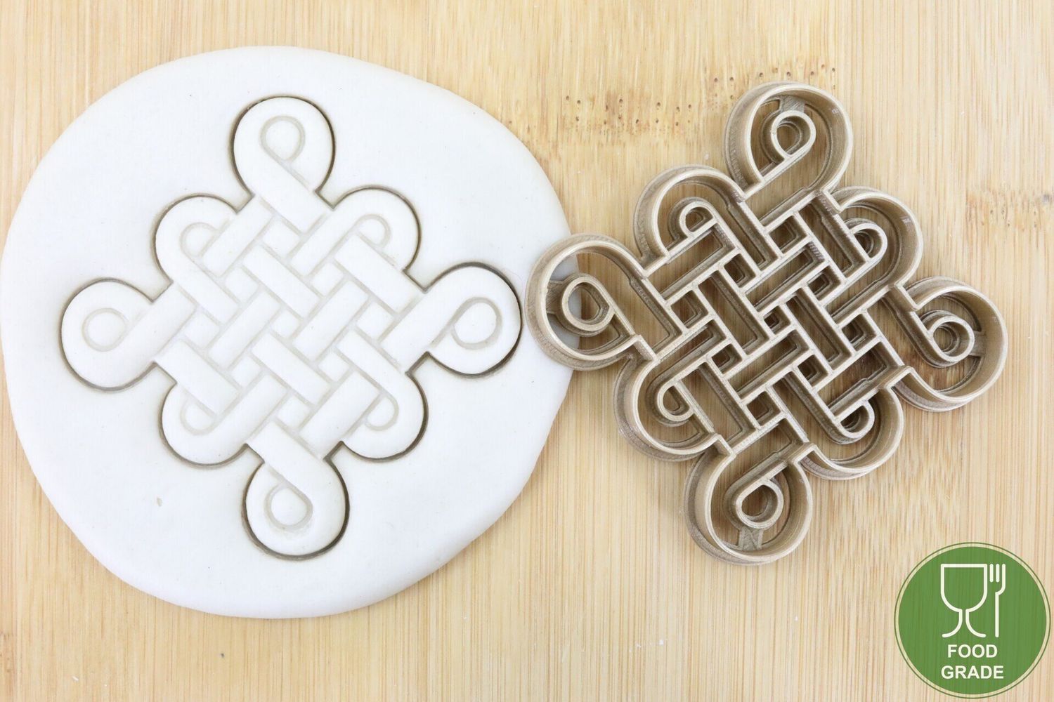 Keksstempel/Ausstechform Chinese Knoten 4 Triquetra Celtic Knots Knotenmuster Quadratmuster ca.8cm