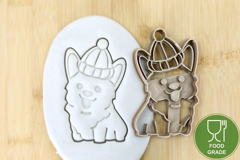 Keksstempel/Ausstechform Corgi mit Mütze ca.8cm Keksstempel/Ausstechform Corgi mit Mütze ca.8cm