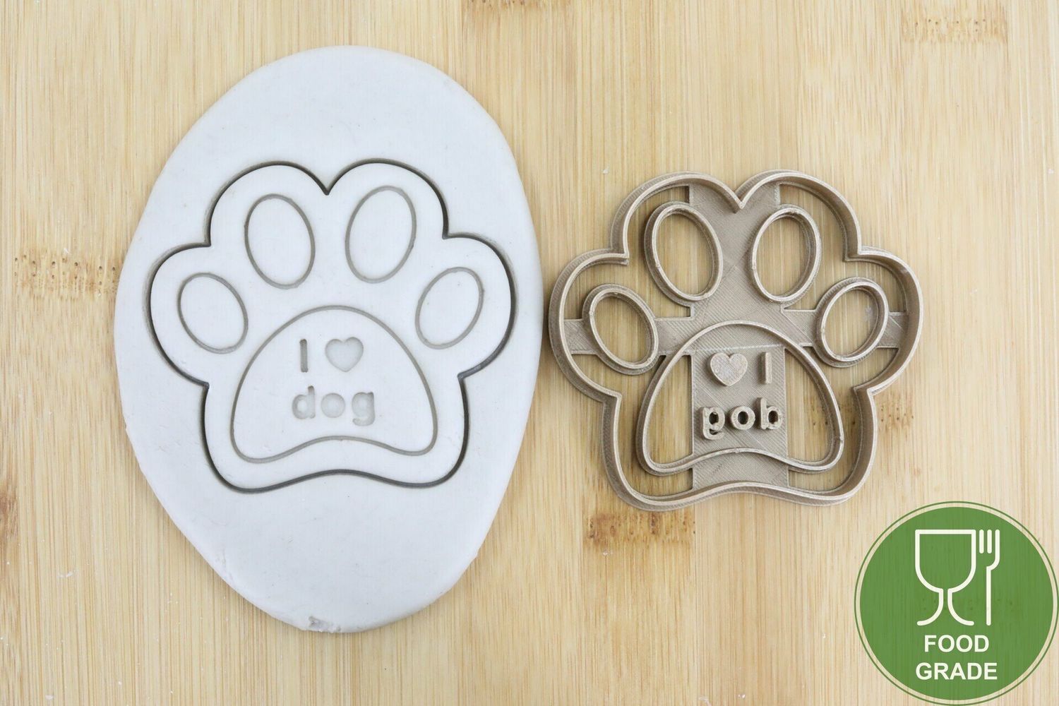Keksstempel/Ausstechform Dog Paw/ I Love dog ca.8cm