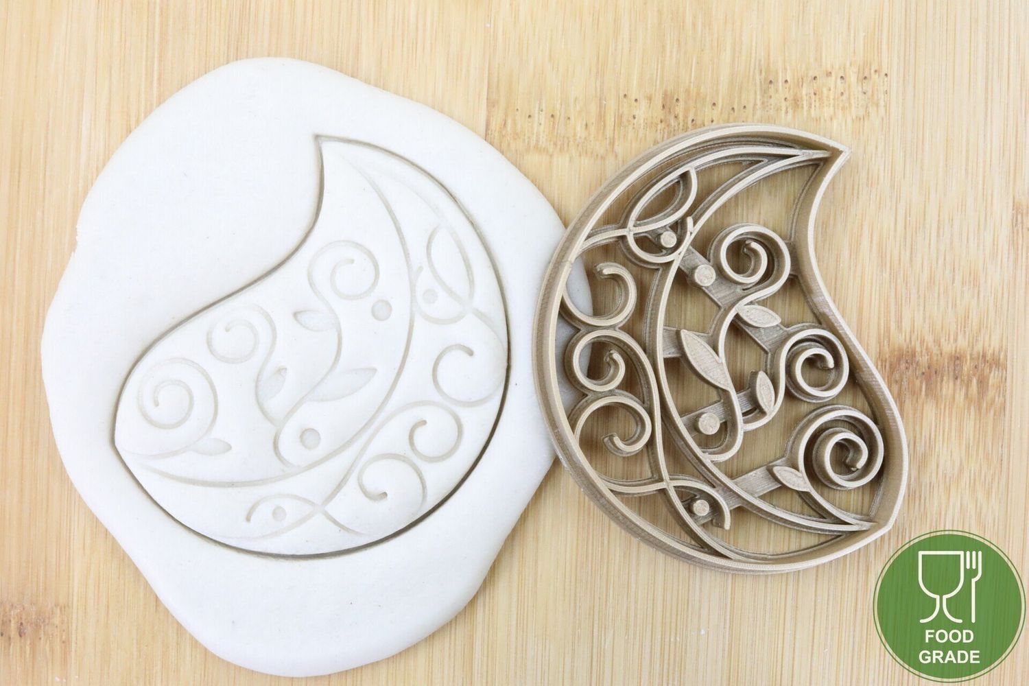 Keksstempel/Ausstechform Floral Moon ca.8cm