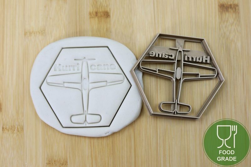 Keksstempel/Ausstechform Flugzeug Hurricane ca.8cm Keksstempel/Ausstechform Flugzeug Hurricane ca.8cm