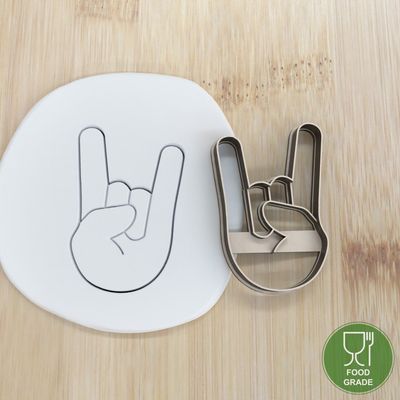 Keksstempel/Ausstechform Handzeichen Hörnerzeichen ca.8cm