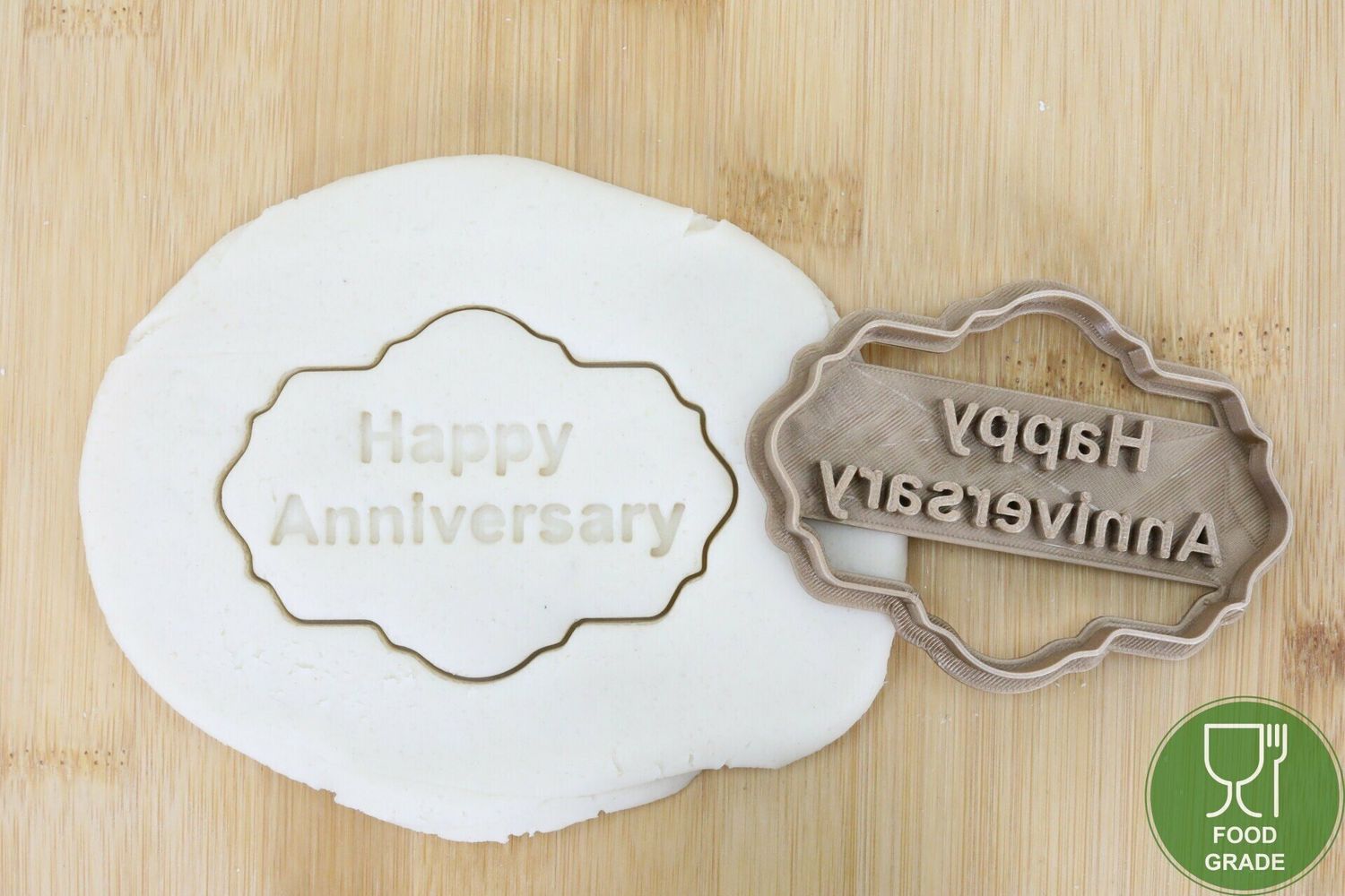 Keksstempel/Ausstechform Happy Anniversary ca.8cm