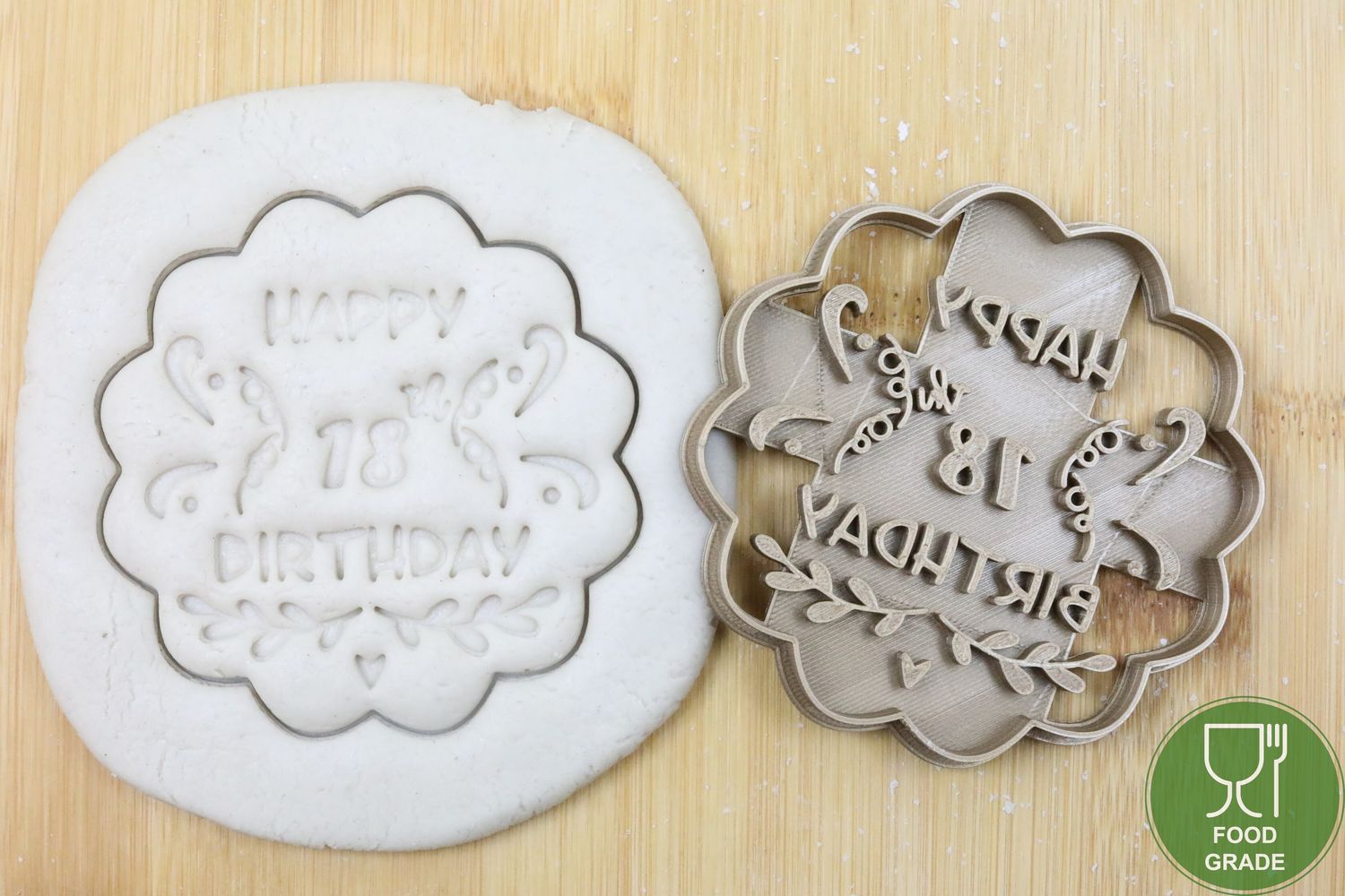 Keksstempel/Ausstechform Happy Brithday  ca.8cm