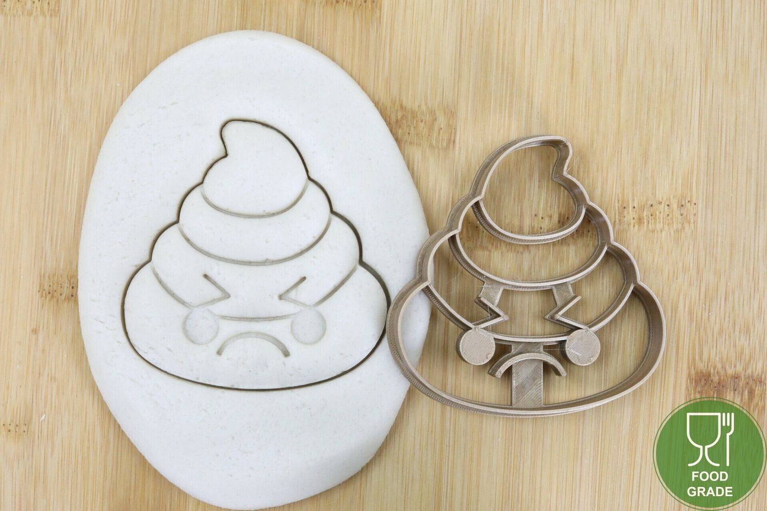 Keksstempel/Ausstechform Happy shit Emoji Beleidigt ca.8cm