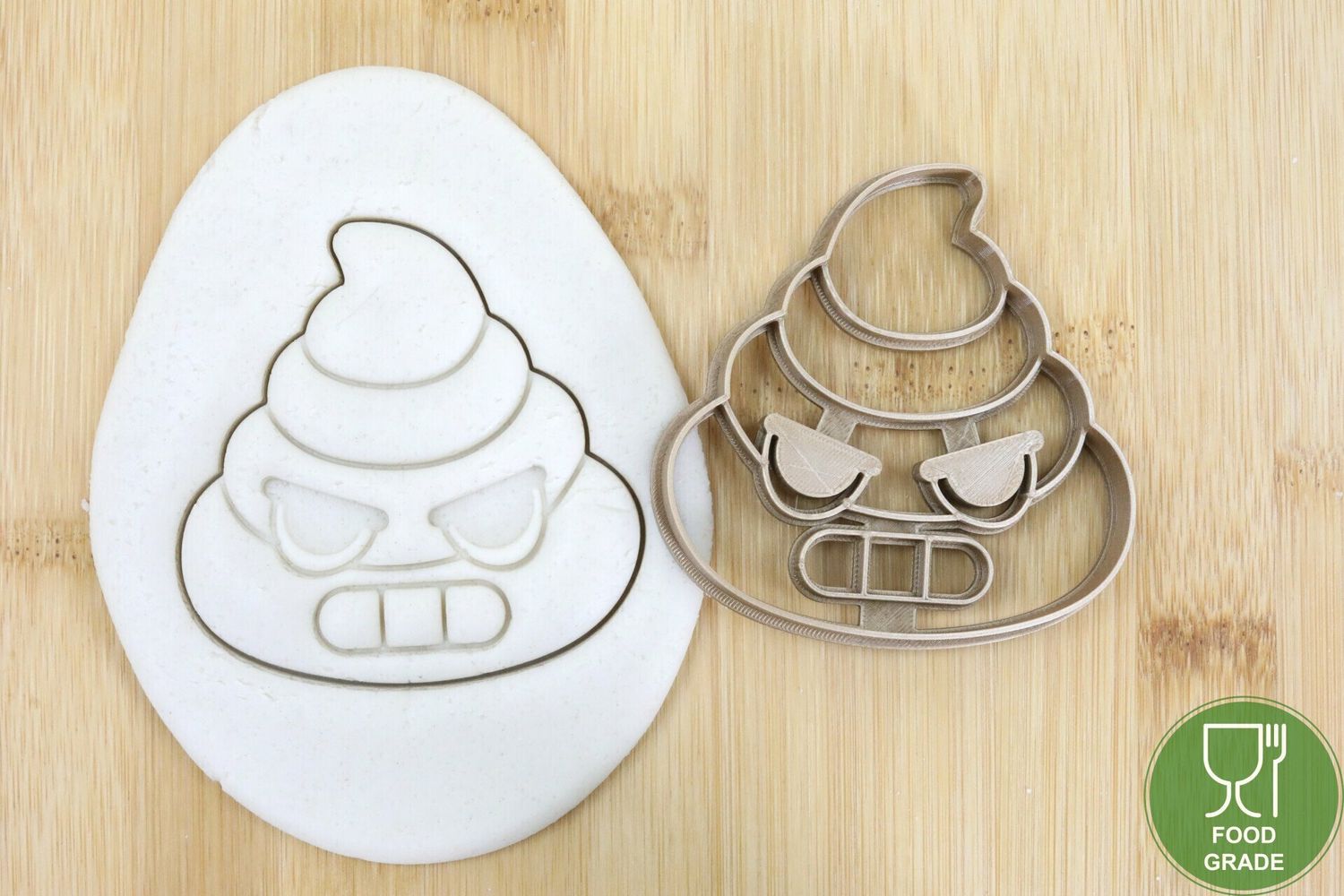 Keksstempel/Ausstechform Happy shit Emoji Böse  ca.8cm