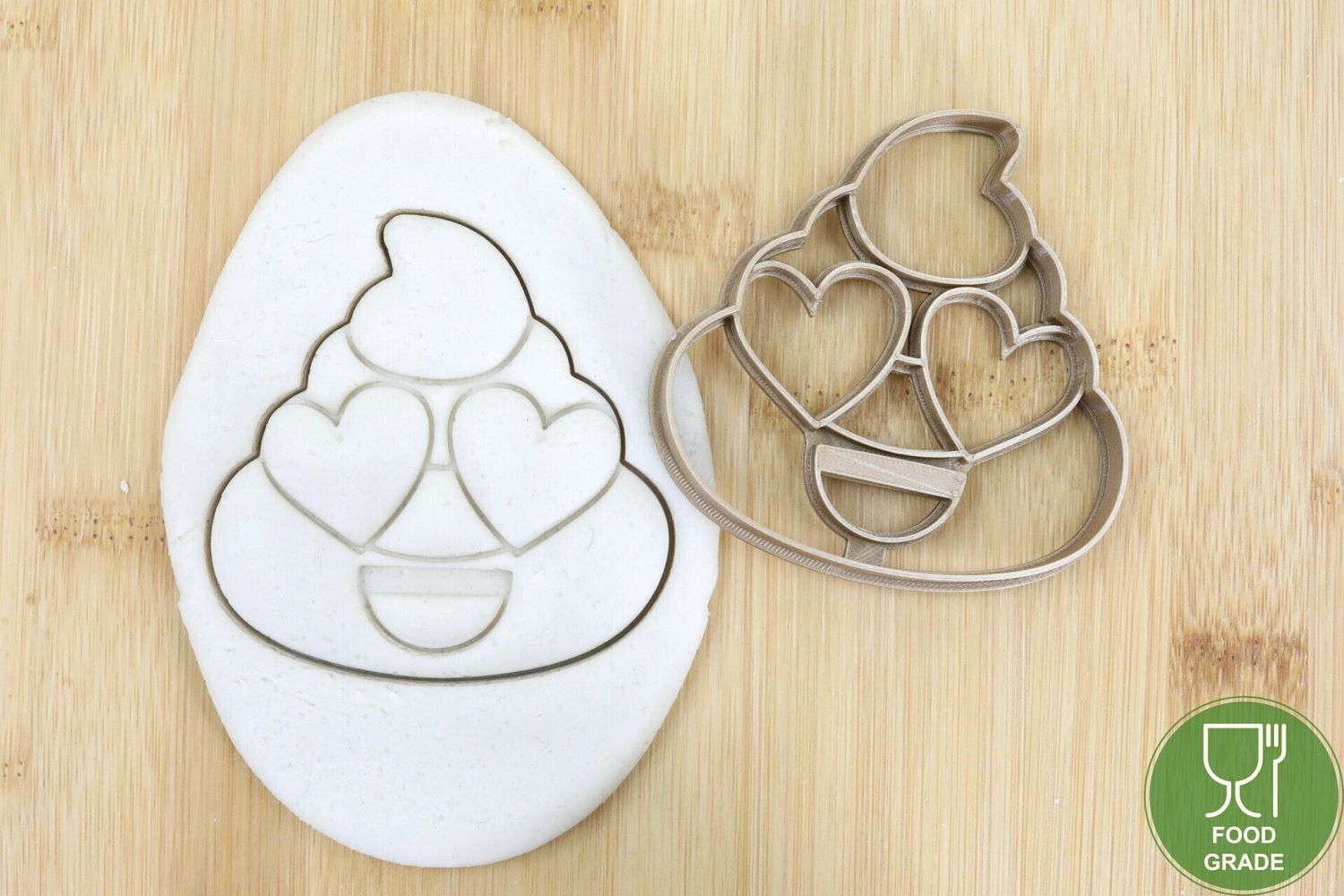 Keksstempel/Ausstechform Happy shit Emoji Herz  ca.8cm