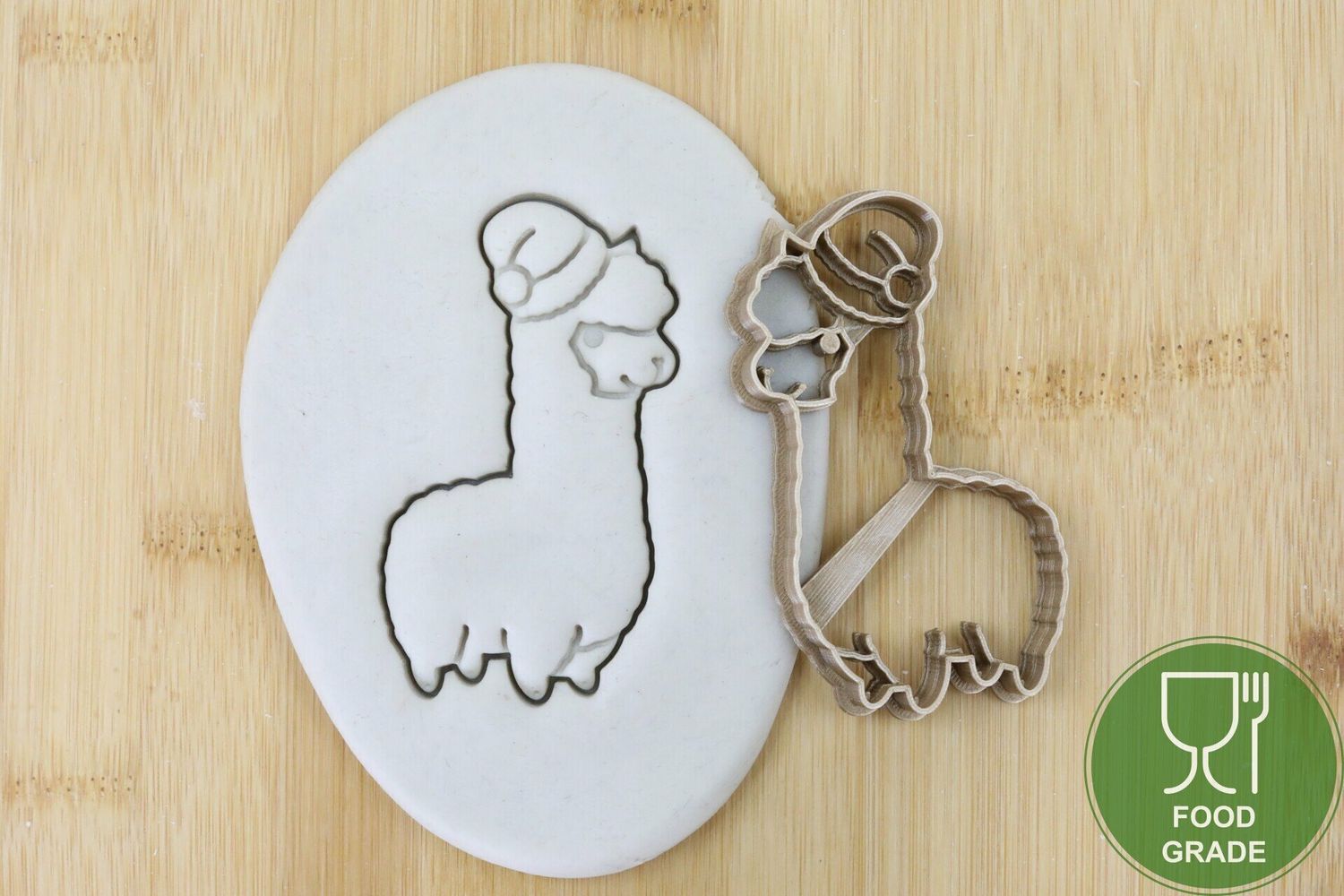 Keksstempel/Ausstechform Lama mit Weihnachtsmütze ca.8cm
