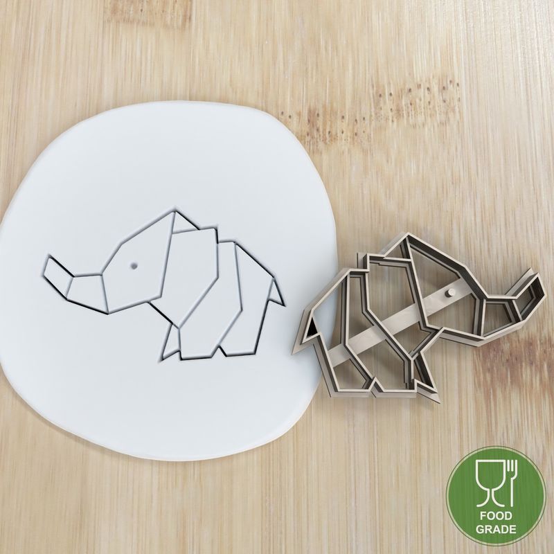 Keksstempel/Ausstechform Origami Elefant ca.8cm Keksstempel/Ausstechform Origami Elefant ca.8cm