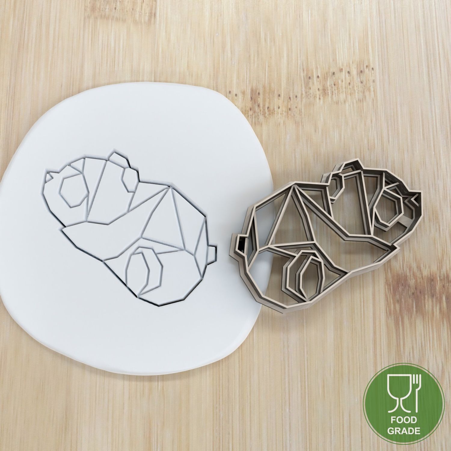 Keksstempel/Ausstechform Origami Panda ca.8cm