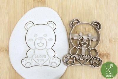 Keksstempel/Ausstechform Teddy i love you Valentine  ca.8cm
