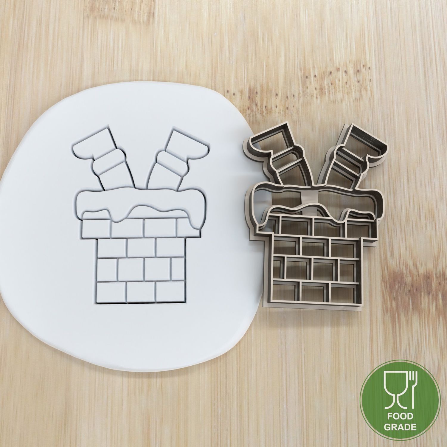 Keksstempel/Ausstechform Weihnachten Nikolaus im Kamin ca.8cm