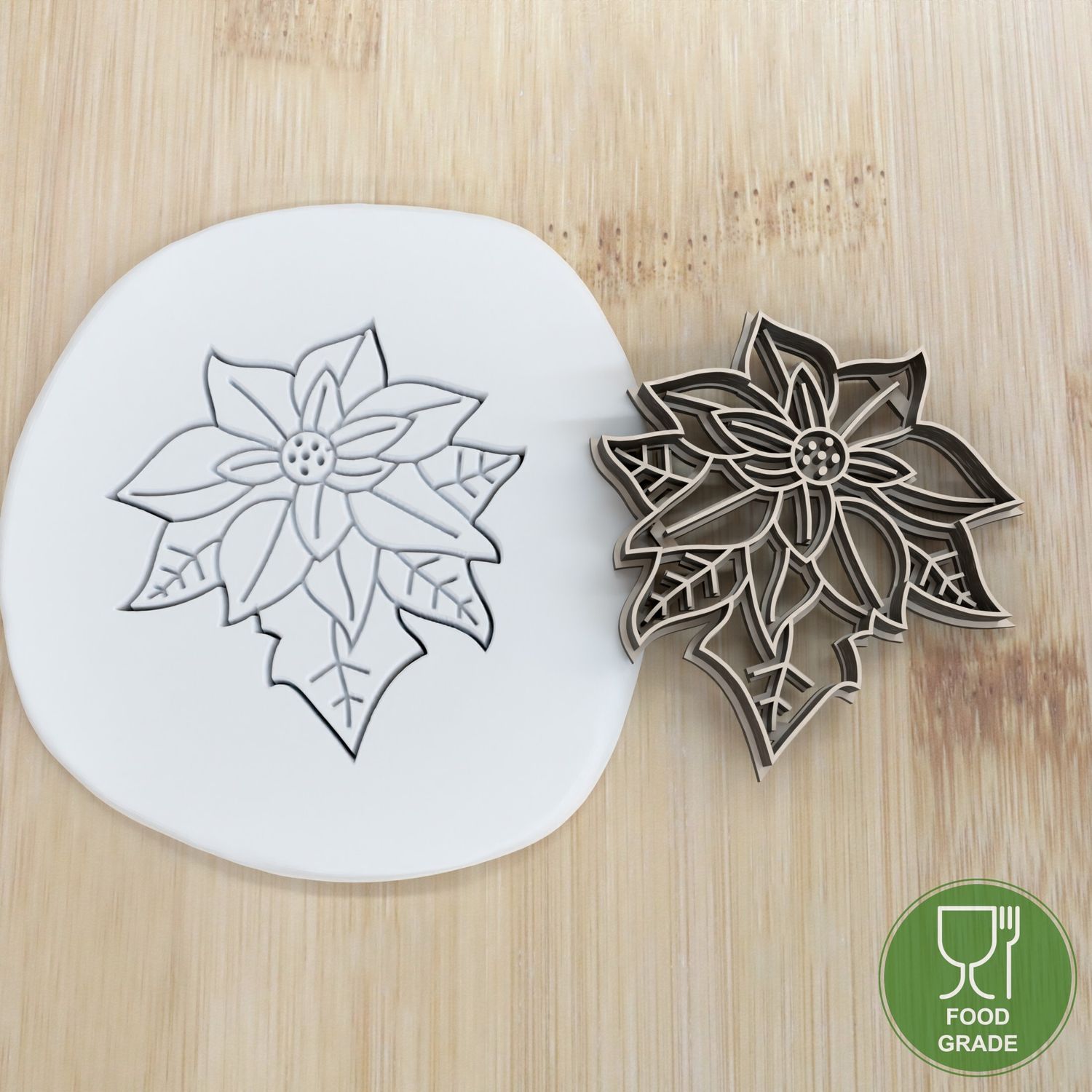 Keksstempel/Ausstechform Weihnachten Poinsettia ca.8cm