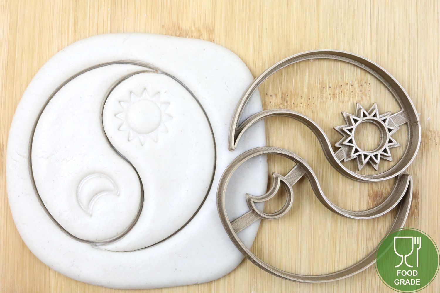 Keksstempel/Ausstechform Yin Yang Sonne Mond (2st) ca.8cm