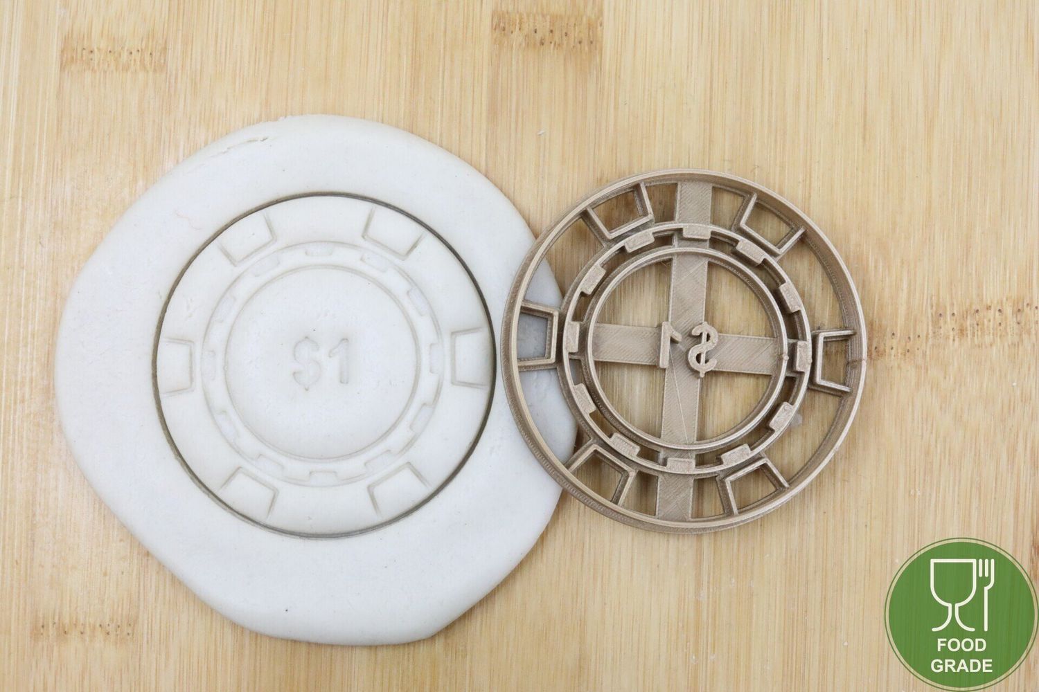 Münze 1 Plätzchen Ausstechform Keksausstecher Fondant ca.8cm