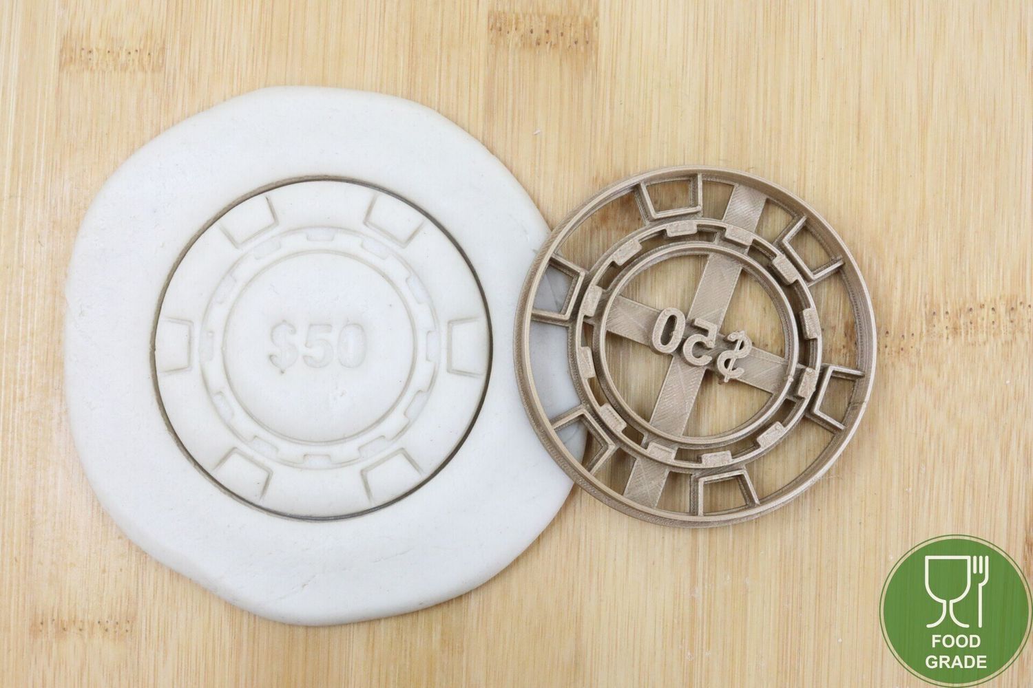 Münze 50 Plätzchen Ausstechform Keksausstecher Fondant ca.8cm