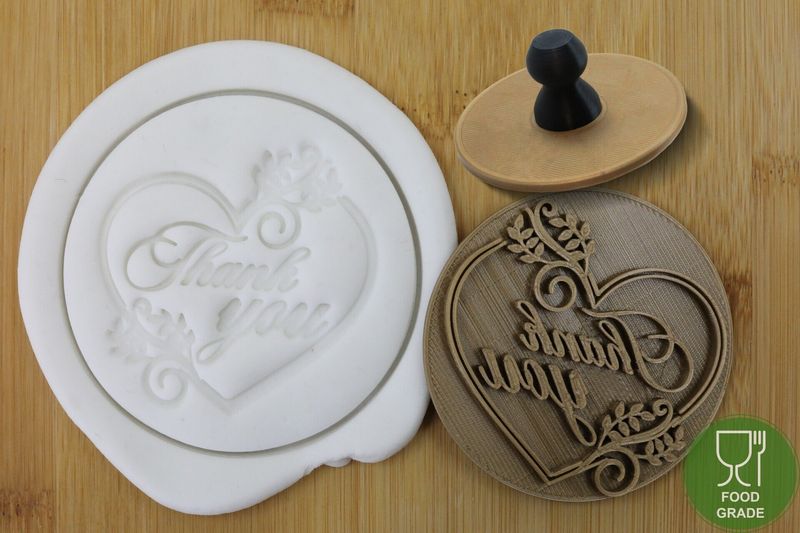 Prägestempel 'Thank you' 5/7cm für Kekse/Fondant/Knete mit praktischem Griff Prägestempel 'Thank you' 5/7cm für Kekse/Fondant/Knete mit praktischem Griff