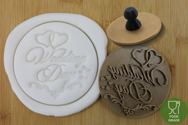 Prägestempel 'Wedding Day' 5/7cm für Kekse/Fondant/Knete mit praktischem Griff Prägestempel 'Wedding Day' 5/7cm für Kekse/Fondant/Knete mit praktischem Griff