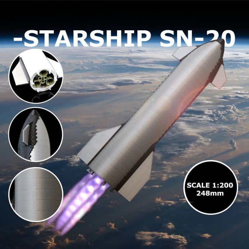 STARSHIP SN20 SpaceX model kit scale 1:200 (length approx 248mm) STARSHIP SN20 SpaceX model kit scale 1:200 (length approx 248mm)