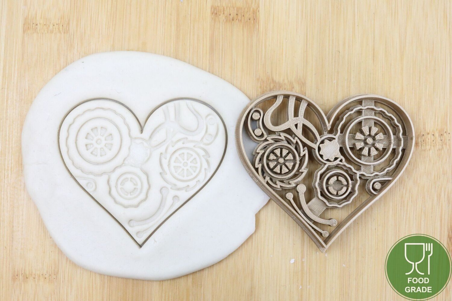 Steampunk Herz Keksstempel/Ausstechform ca.8cm