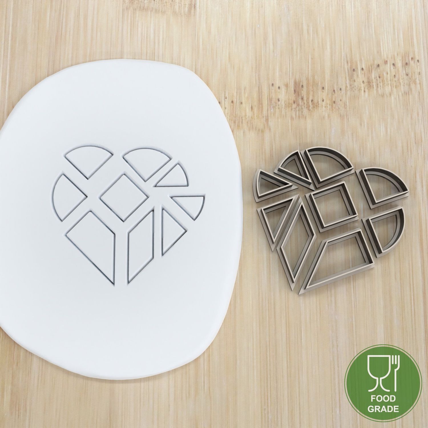 Tangram Heart Puzzle 9pieces Keksausstecher Plätzchen und Fondant ca.8cm