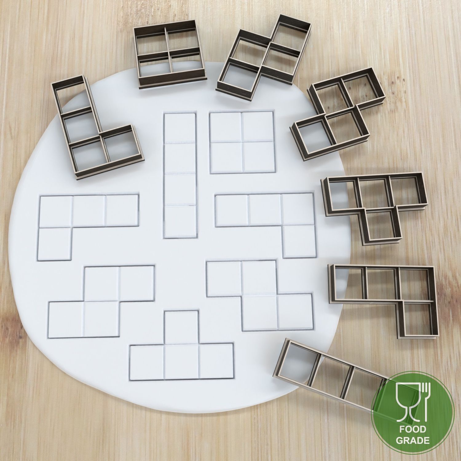 Tetris Puzzle 7pieces Keksausstecher Plätzchen und Fondant ca.8cm
