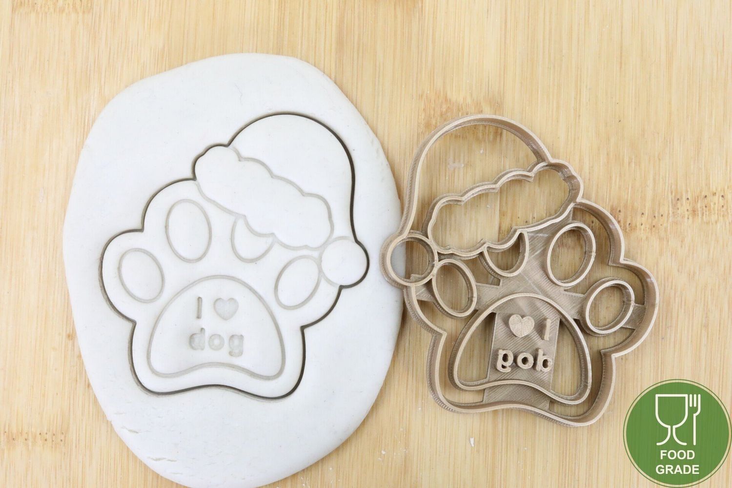 Weihnachten Dog Paw mit Mütze Keksstempel/Ausstechform Weihnachten ca.8cm
