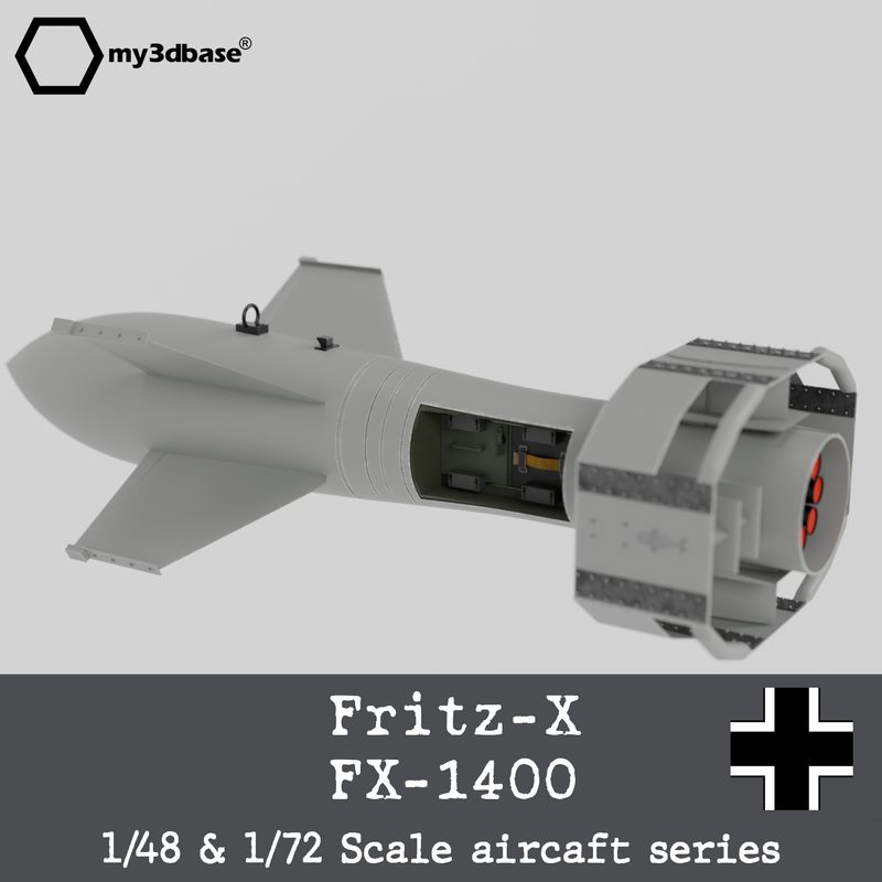 Fritz-X/ FX 1400 1:16 Bausatz - model kit 3d printed Fritz-X/ FX 1400 1:16 Bausatz - model kit 3d printed