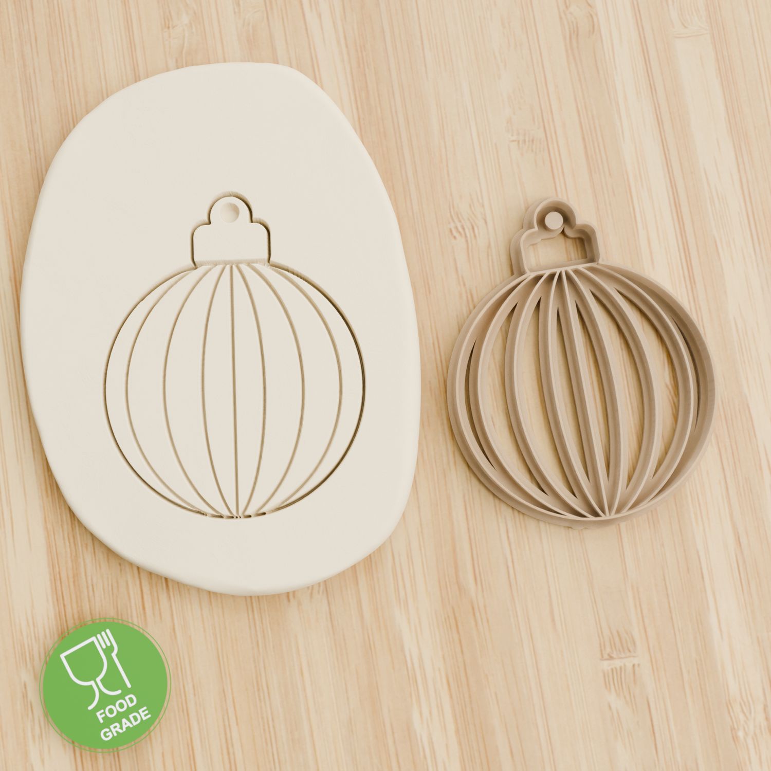 Weihnachtskugel  Linien Keksstempel/Ausstechform Weihnachten ca.8cm Weihnachtskugel  Linien Keksstempel/Ausstechform Weihnachten ca.8cm