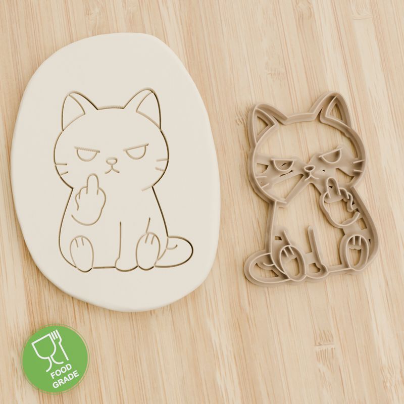 Keksstempel/Ausstechform Katze Mittelfinger ca.8cm Keksstempel/Ausstechform Katze Mittelfinger ca.8cm