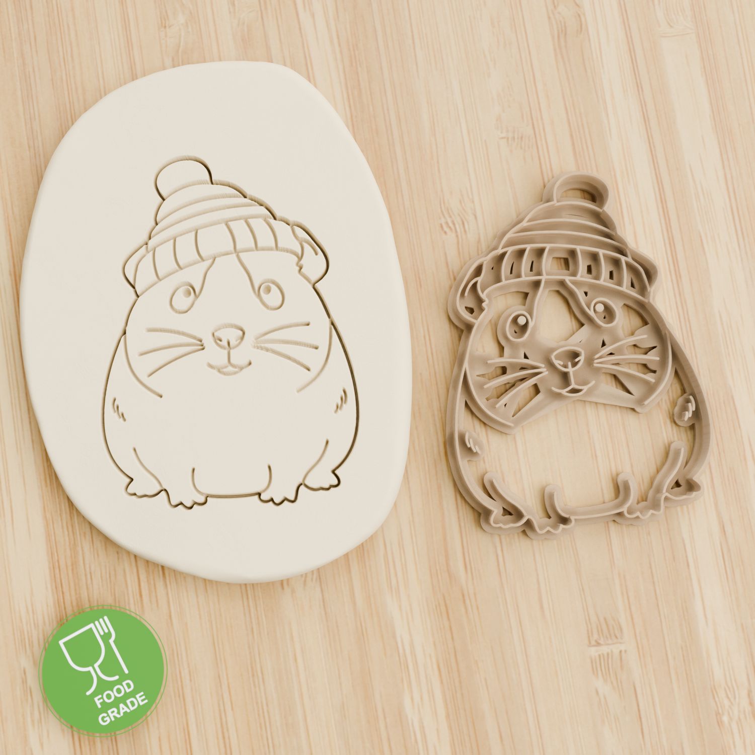 Meerschweinchen mit Mütze  Keksstempel/Ausstechform ca.8cm