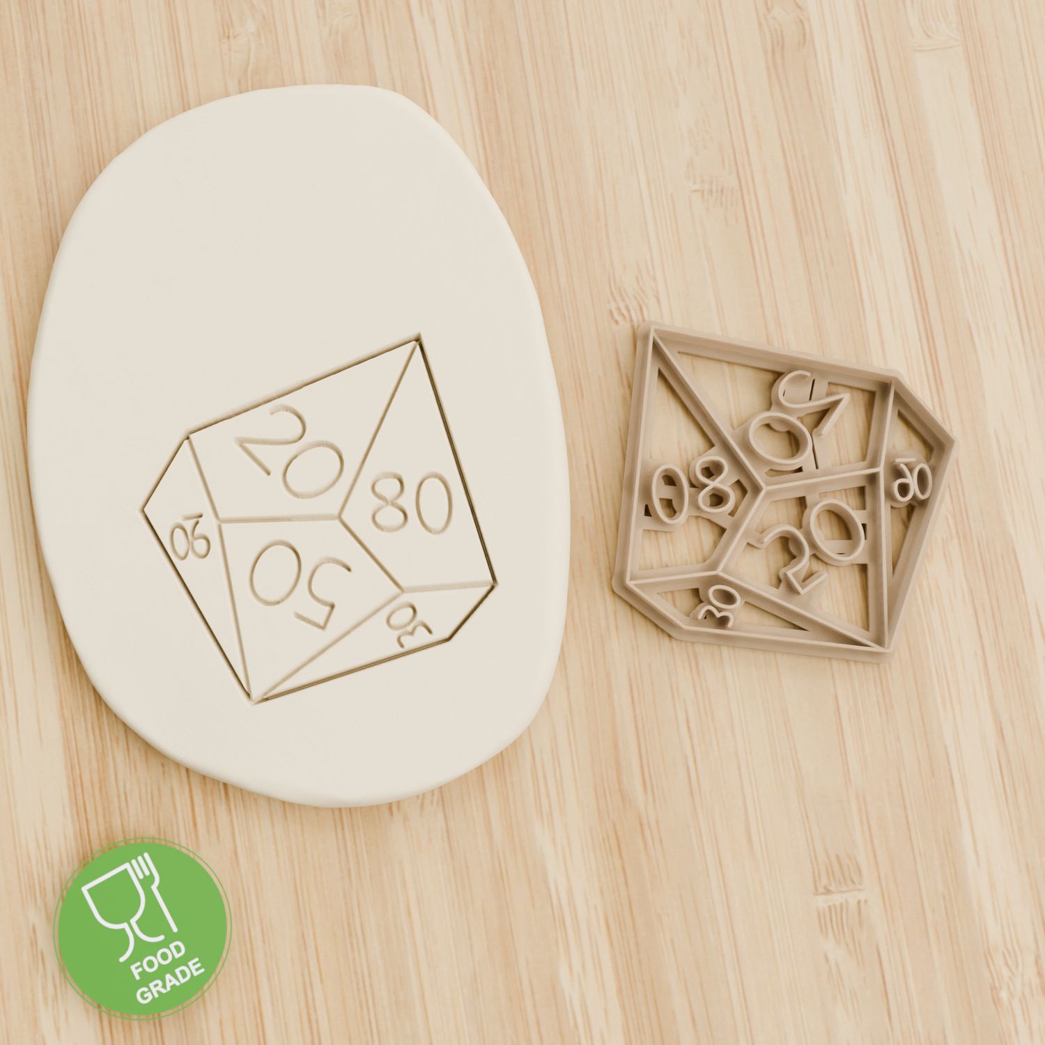 RPG Würfel 5 Plätzchen Ausstechform Keksausstecher Fondant ca.8cm