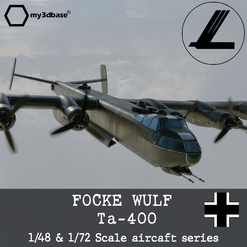 Focke Wulf Ta 400 (2 versions) 1:48 oder 1:72 Bausatz - model kit 3d printed Focke Wulf Ta 400 (2 versions) 1:48 oder 1:72 Bausatz - model kit 3d printed